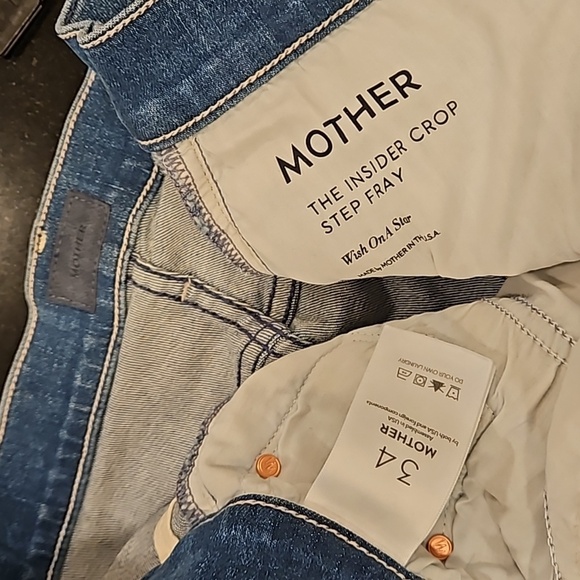 💕MOTHER💕 The Insider Crop Step Fray Jeans ~ Wish On a Star 34 NWT - Picture 16 of 16